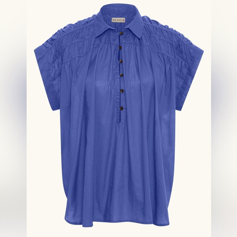 Acacia swimwear suni top blouse button down tunic shirt size P S